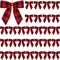 30 Pieces Small Christmas Bows Red and Black Buffalo Plaid Bows Xmas Hanging Ribbon Bows for Christmas Tree Home Decor, 5 x 4 Inches